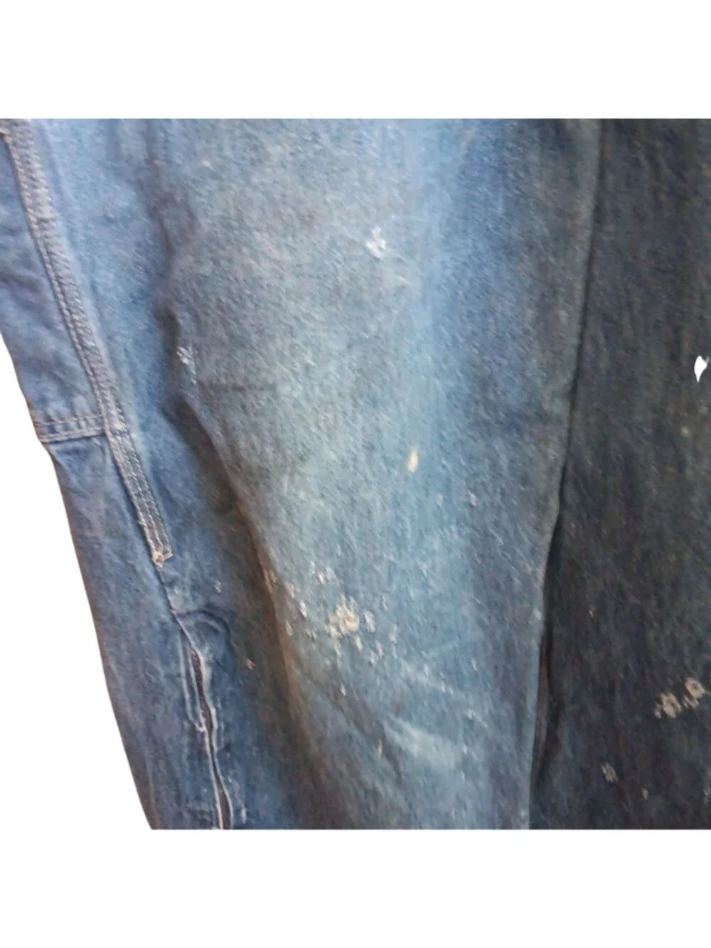 40x30 Vintage Dickies Blue Denim Overalls Workwear Carpenter Distressed Shred